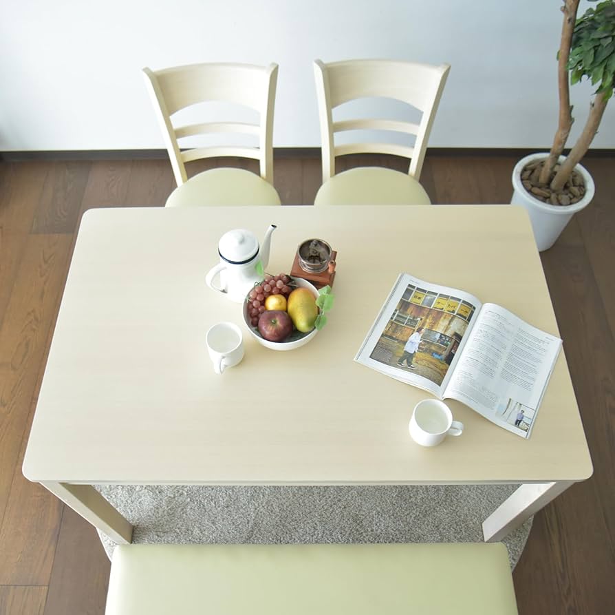 Amazon｜Cスタイル ダイニングテーブルセット 4人用 幅120cm ベンチ