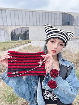 Amazon | [§Bg3] Bg3 猫耳ニット帽 猫耳 帽子 サブカル系 y2k 地雷