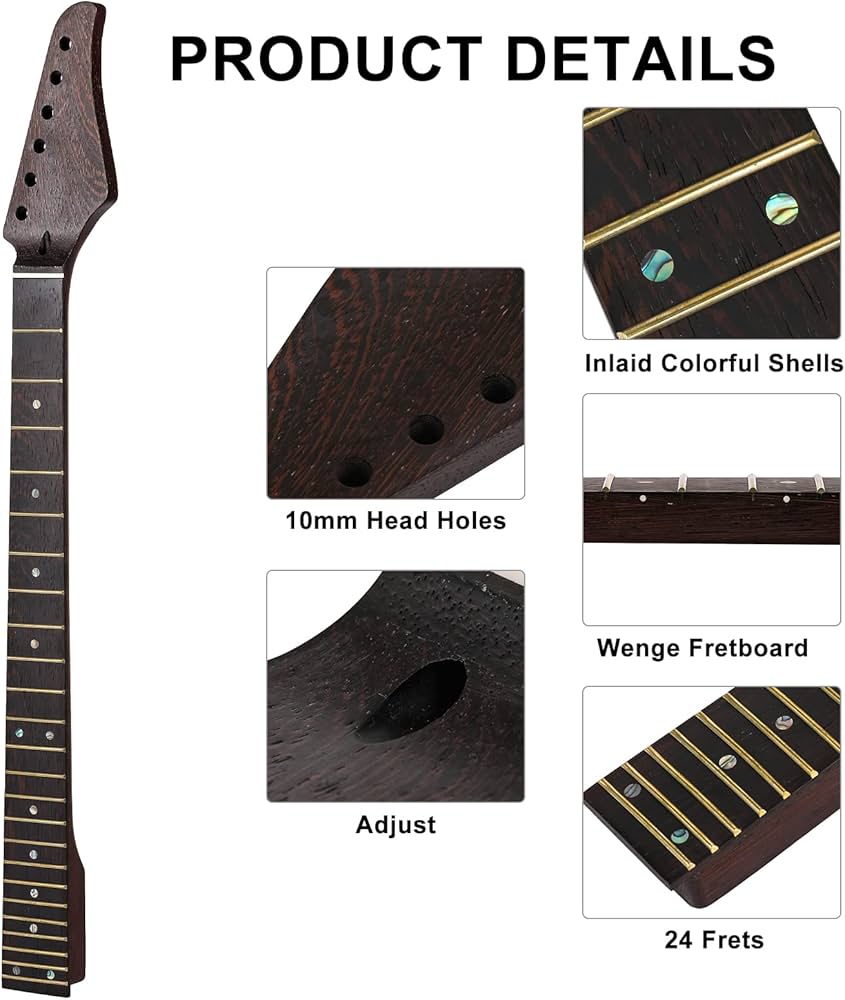 Amazon.com: 24fret Guitar Neck Wenge Neck,Wenge Fretboard Inlaid