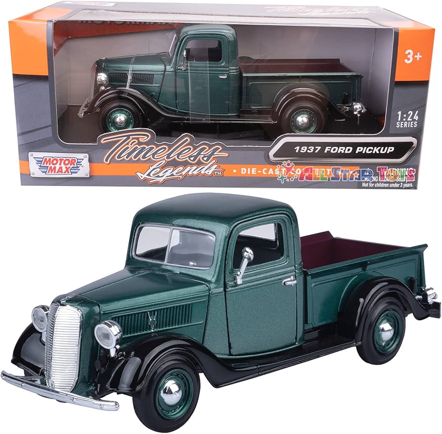 Amazon | Motormax 1937 フォード ピックアップトラック グリーン 1:24