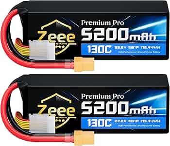 Amazon.com: Zeee Premium Pro 6S 5200mAh Lipo Battery 22.2V 130C