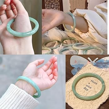 Amazon | [うるはし] ガラス ブレスレット レディース バングル 天然玉