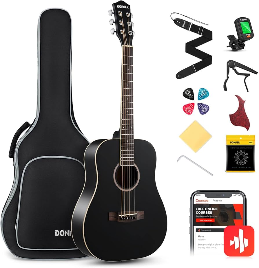 Amazon.com: Donner Acoustic Guitar for Beginner Adult 36