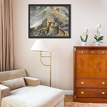 Amazon.co.jp: 万里の長城 絵画 絵 中国の絵画スタイル 水彩画 アート