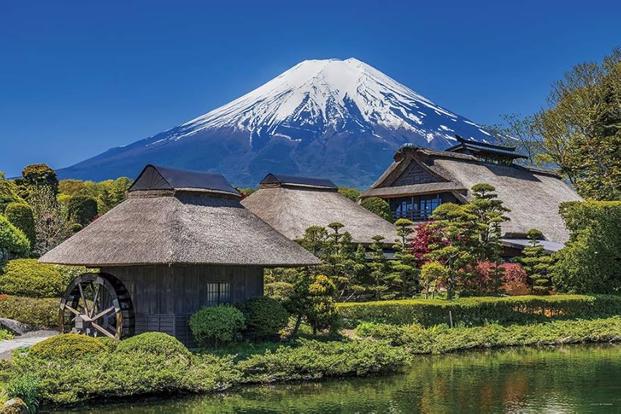 Amazon.co.jp: 1000ピース ジグソーパズル 快晴の富士と忍野村(山梨