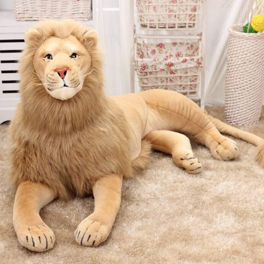 Amazon.co.jp: ライオン縫いぐるみ リアル 特大 ぬいぐるみ 獅子 眠り