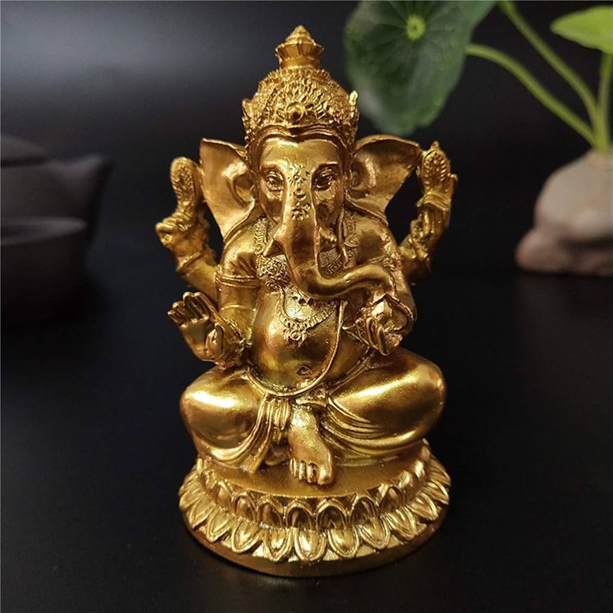 Amazon.co.jp: ガネーシャ神様 インドの神様 ゴールド ガネーシャ 象