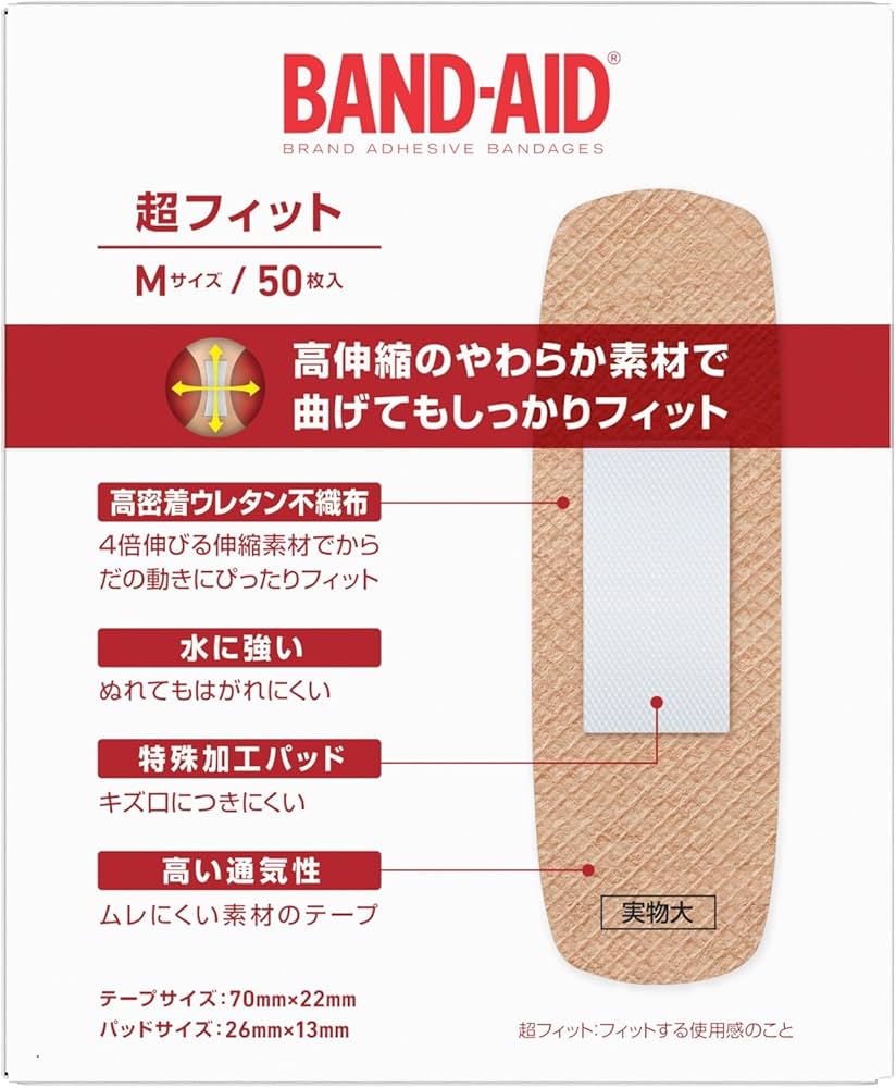 Amazon.co.jp: BAND-AID(バンドエイド) 救急絆創膏 超フィット Mサイズ