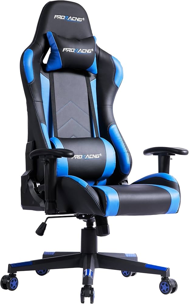 Amazon.co.jp: PRORACING ゲーミングチェア ブルー オフィスチェア