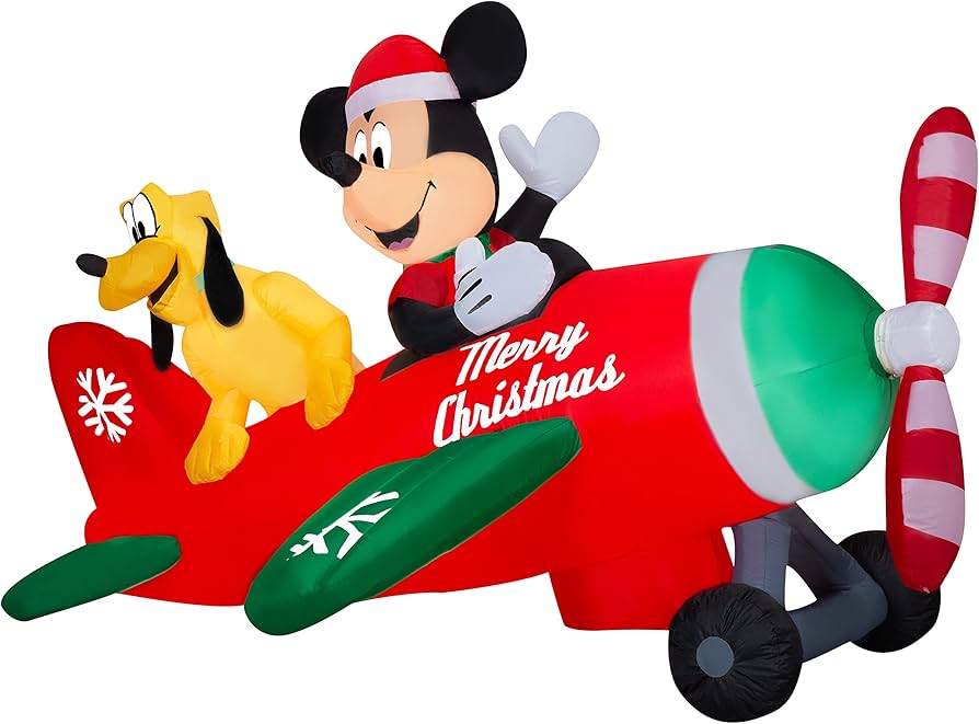 Amazon.com: Gemmy Animated Airblown Inflatable Mickey and Pluto