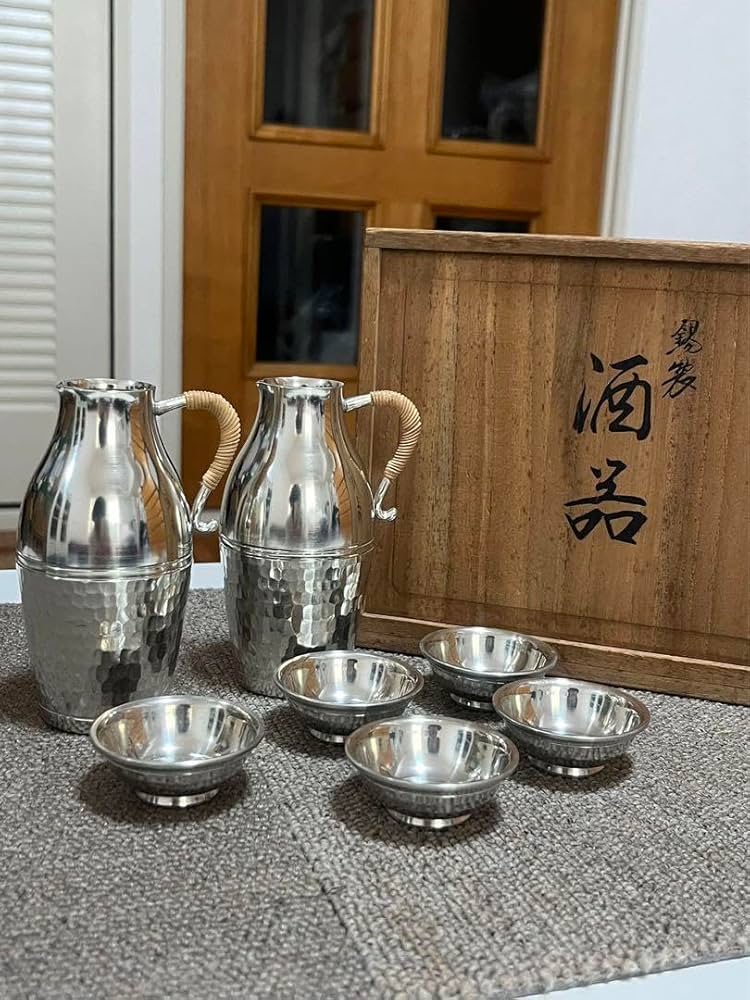 Amazon.co.jp: 本錫 錫製 徳利 錫半 酒器セット 錫 酒器 ちろり