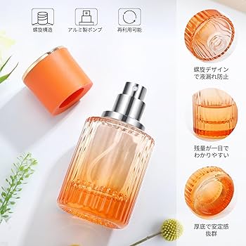 Amazon.co.jp: Segbeauty アトマイザー 2本入り 30ml ガラス製 橘色