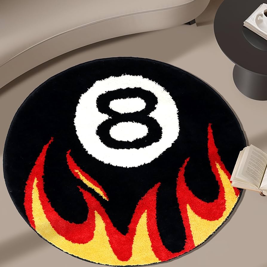 Amazon.com: Ezuwail 32 inch 8 Ball Rug, Large Round Rug for 8 Ball