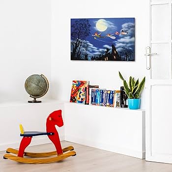 Amazon.co.jp: アートパネル ピーター・パン キャンバス絵画 アート