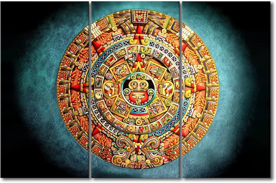 Amazon.co.jp: 古代メキシコ アステカ絵画 壁用 マヤアステカ