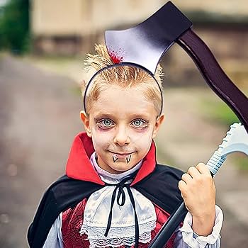 Amazon | 恐怖 おもしろ カチューシャ 刺さる ハロウィン 仮装 小物