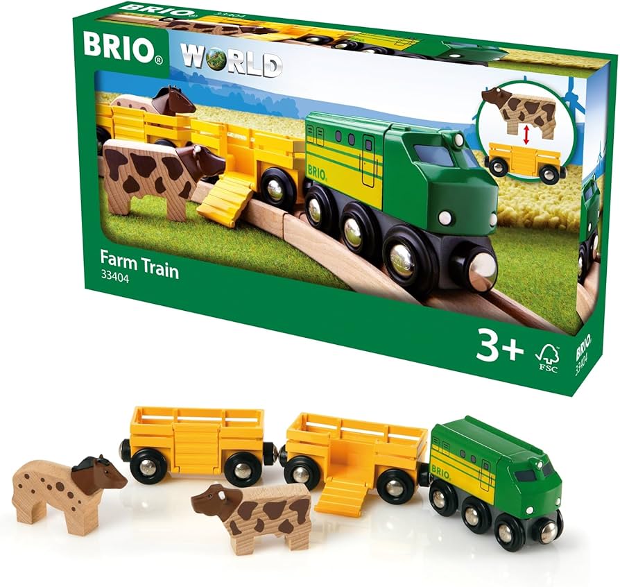 Amazon.com: BRIO World Farm Train Set - 5-Piece FSC-Certified