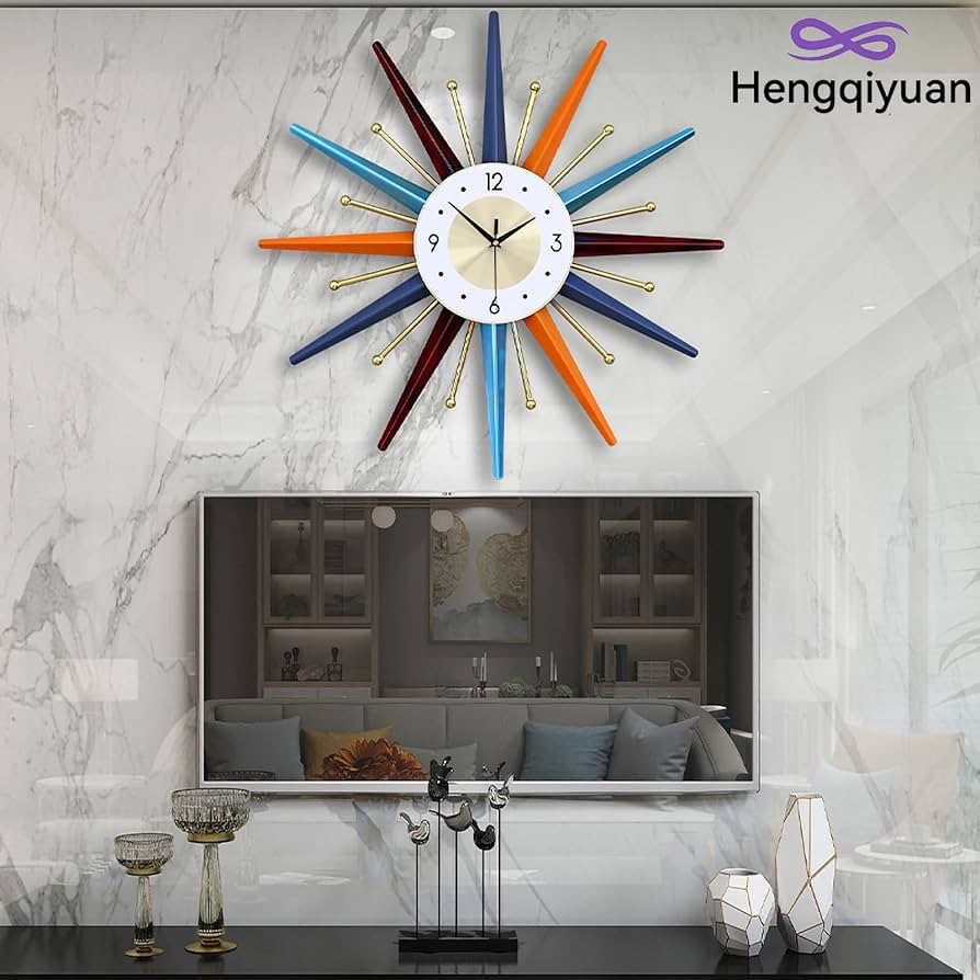Amazon.com: Large Wall Clock for Living Room Decor, Mid-Century