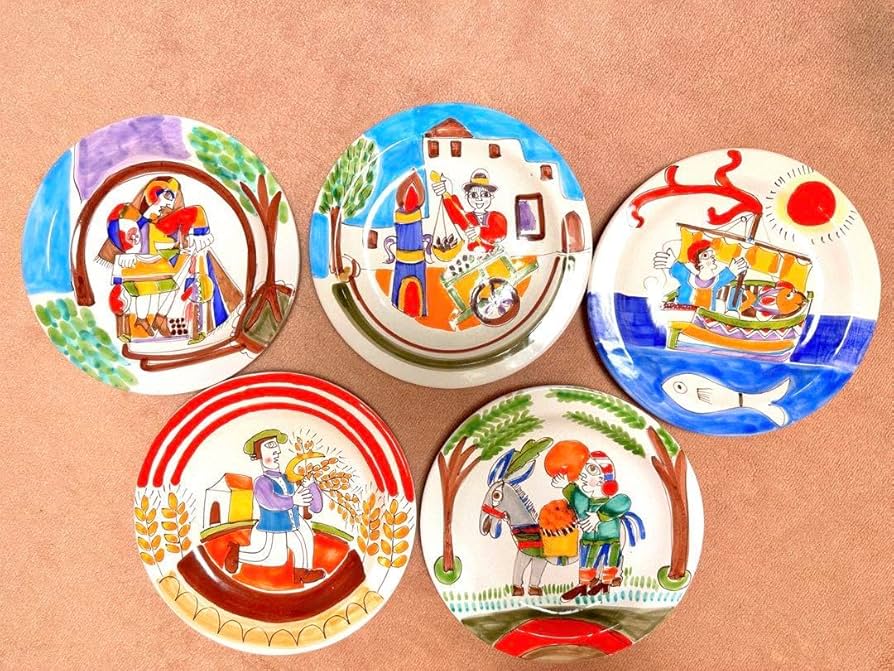 Amazon | デシモーネ絵皿 5枚セット サイズ:26cm | ノーブランド品