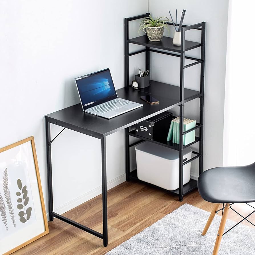 Amazon | サンワダイレクト パソコンデスク ラック付き 幅100×奥行50cm