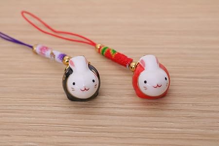 Amazon.co.jp: まつみ工芸 根付け 携帯ストラップ 仲良しうさぎペアー