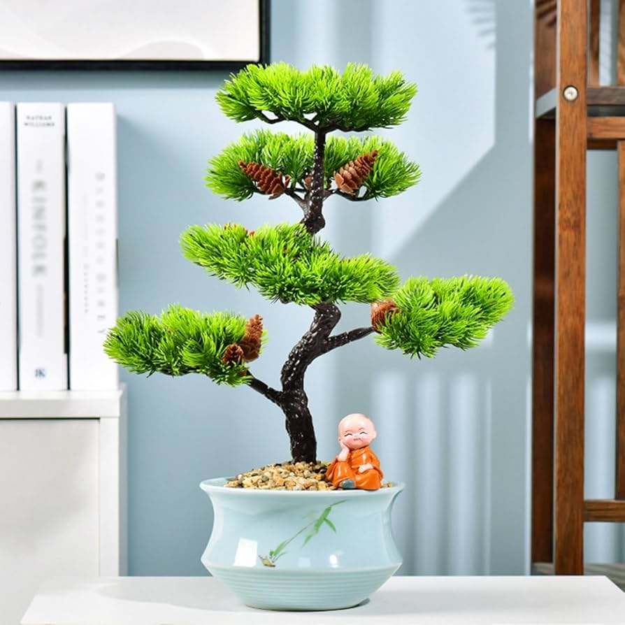 Amazon｜観葉植物 フェイクグリーン 卓上 松 造花セット 本物そっくり