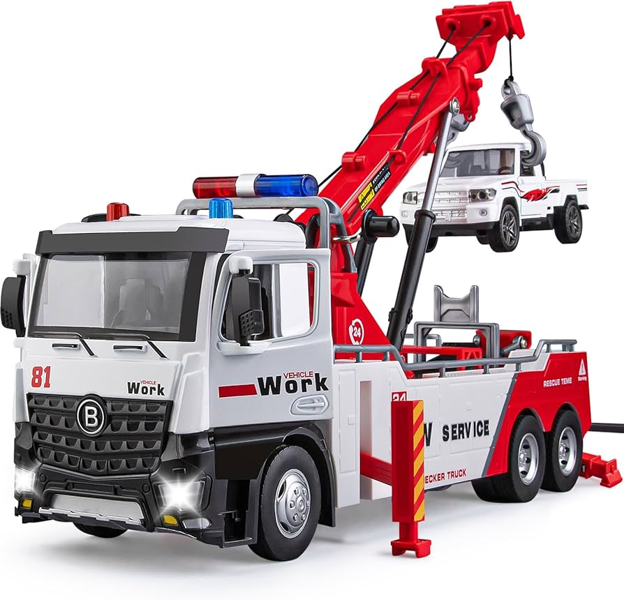 Amazon.co.jp: HAPYAD レッカー車 おもちゃ 男の子用 メタルレッカー車