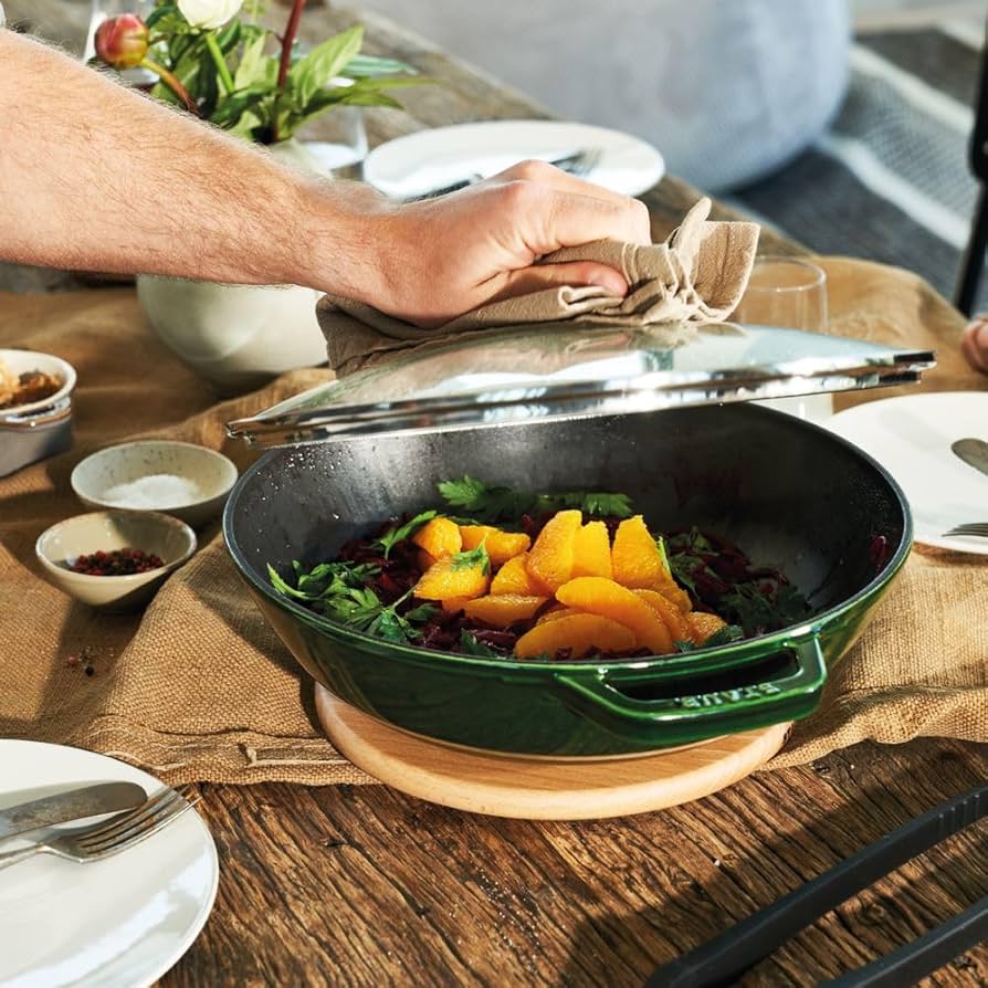 Amazon｜staub ストウブ 「 マルチパン バジルグリーン 30cm 」 両手