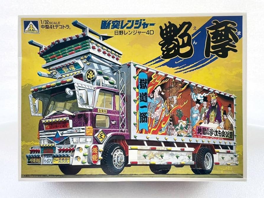 Amazon | 未組立 アオシマ プラモデル 1/32 中型 4t デコトラ 日野