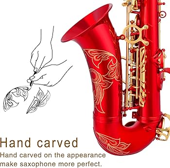 Amazon.com: EASTROCK Red/Golden Alto Saxophone E Flat Sax Full Kit