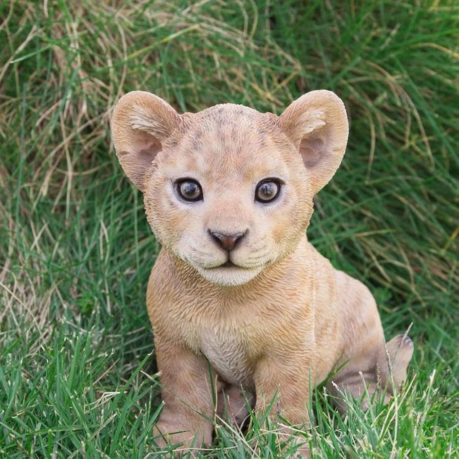 Amazon.co.jp: 座っている ライオン の赤ちゃん ガーデン彫像 動物