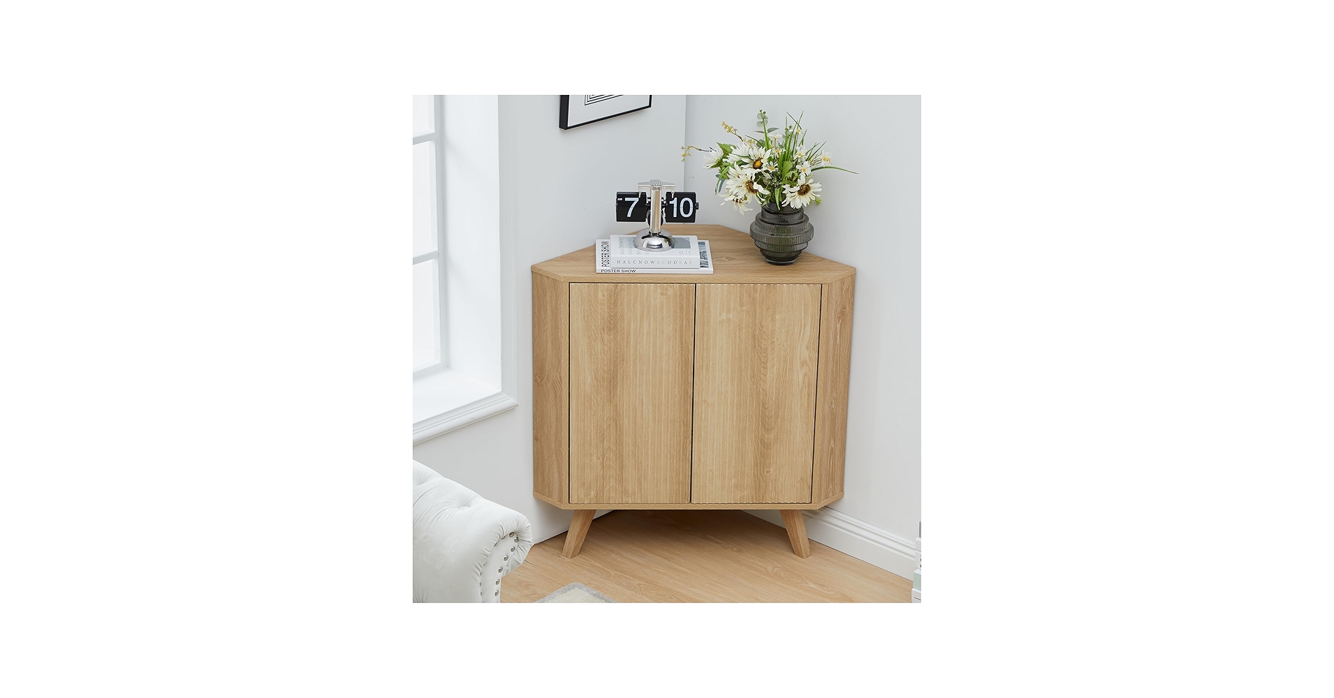 Amazon.com: XUZENEST Fluted Floor Corner Cabinet, Small Corner