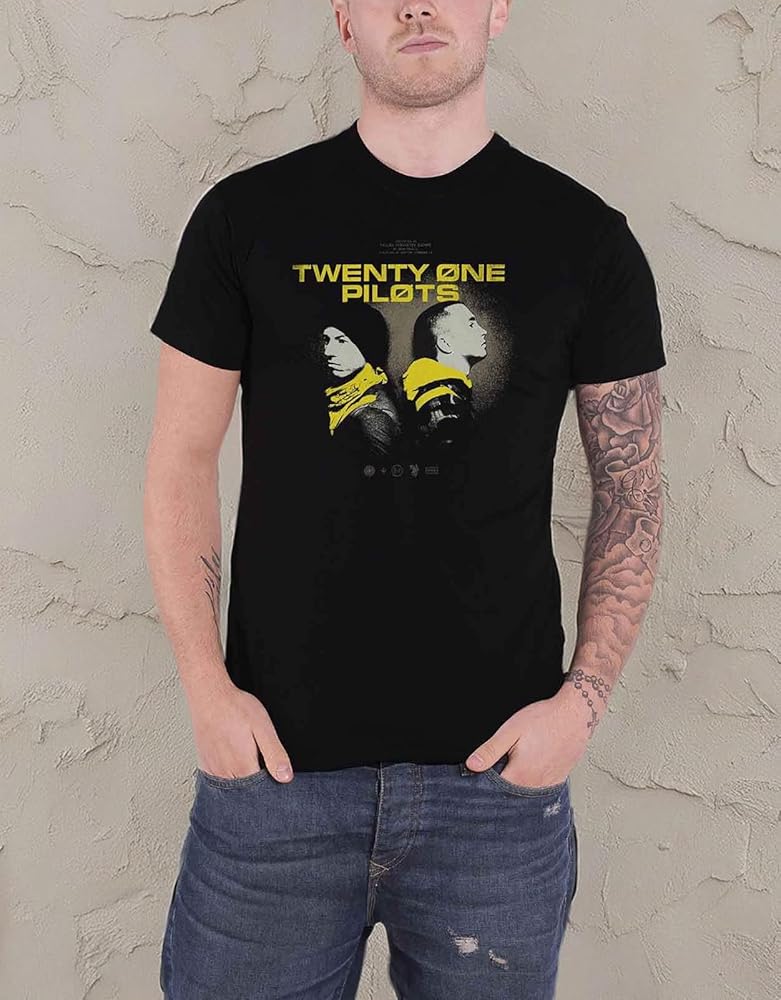 Twenty One Pilots Men's Back to Back Slim Fit T-Shirt Small Black