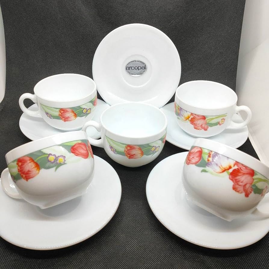 arcopal Alcopal Pair Cup & Saucer, 5 Guests Tulip : Amazon.ca: Home