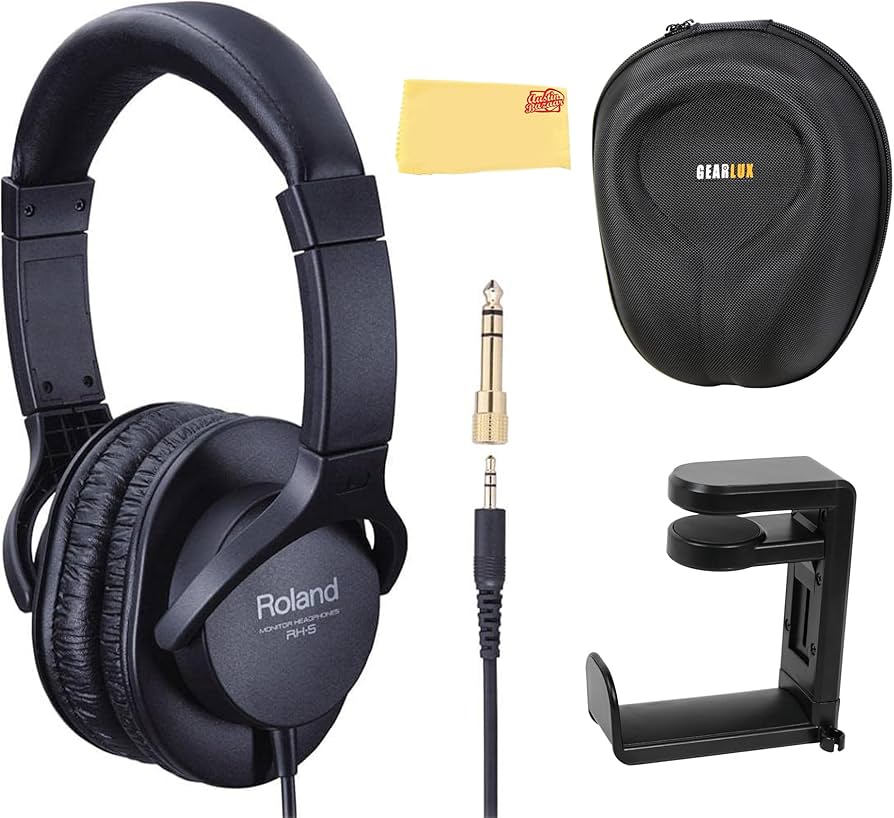 Amazon.com: Roland RH-5 Monitor Headphones Bundle with Case, Stand
