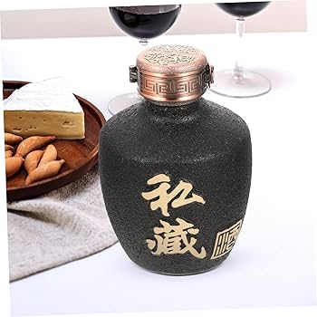 Amazon｜陶器製密閉酒瓶 家庭用空き酒器 漏れ防止設計 赤い布付き 0.5