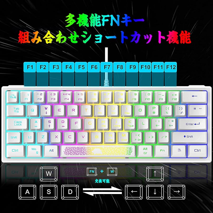 Amazon | ZIYOU LANG TKL K62 ゲーミングキーボード マウスセット