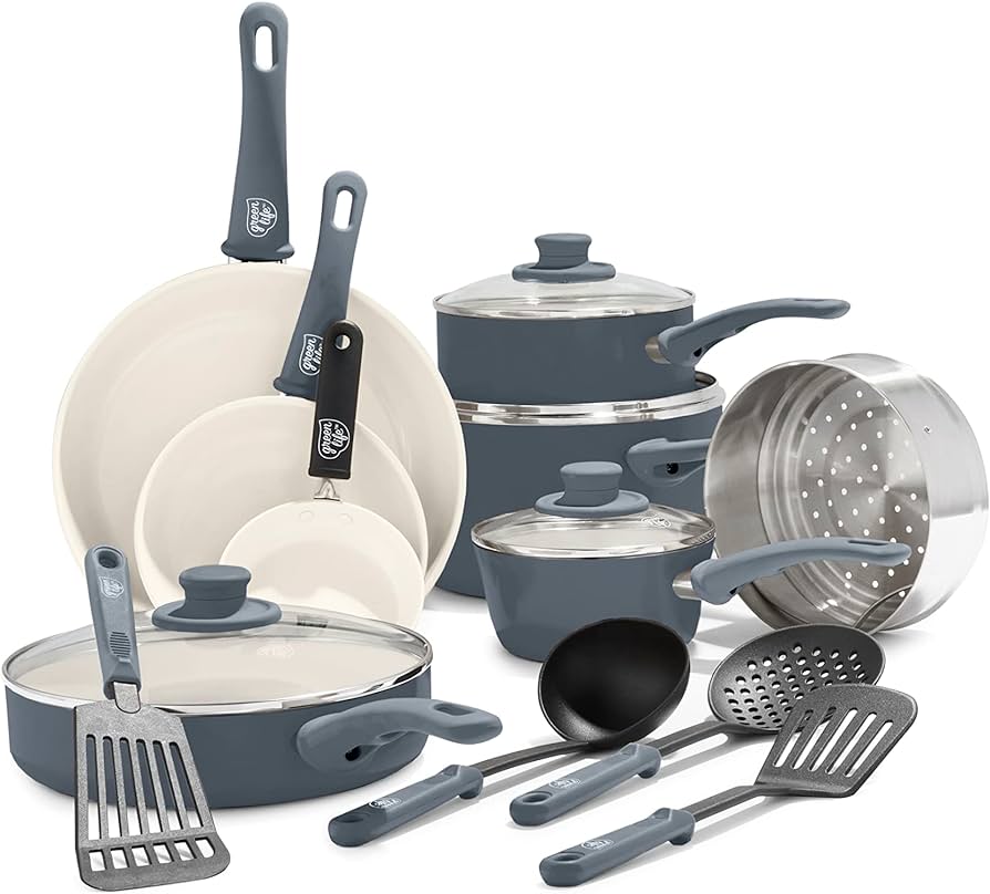 Amazon.com: GreenLife 16 Piece Nonstick Cookware Set, Soft Grip