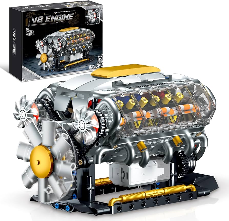 Amazon.co.jp: YEECHAO Ideas V8エンジン組み立てキット 大人用 自分