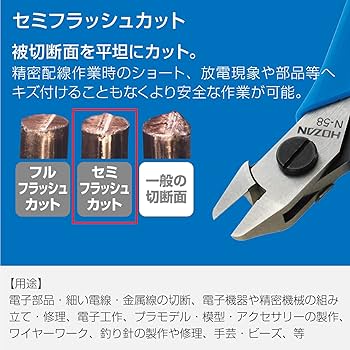Amazon | ホーザン(HOZAN) 精密ニッパー セミフラッシュカットタイプ