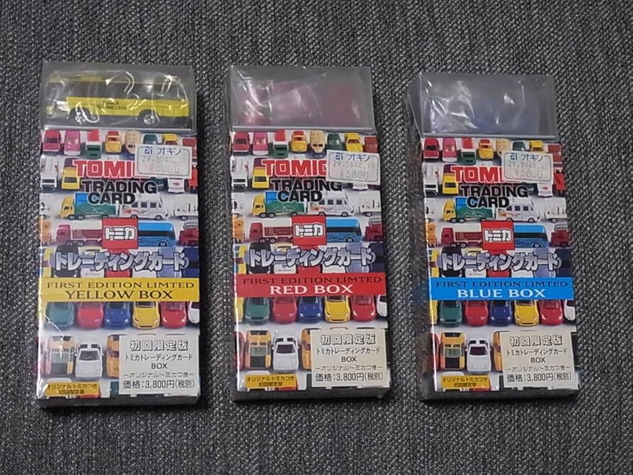 Amazon.co.jp: 奇跡の トミカトレーディングカードBOX 赤 青 黄 3種類