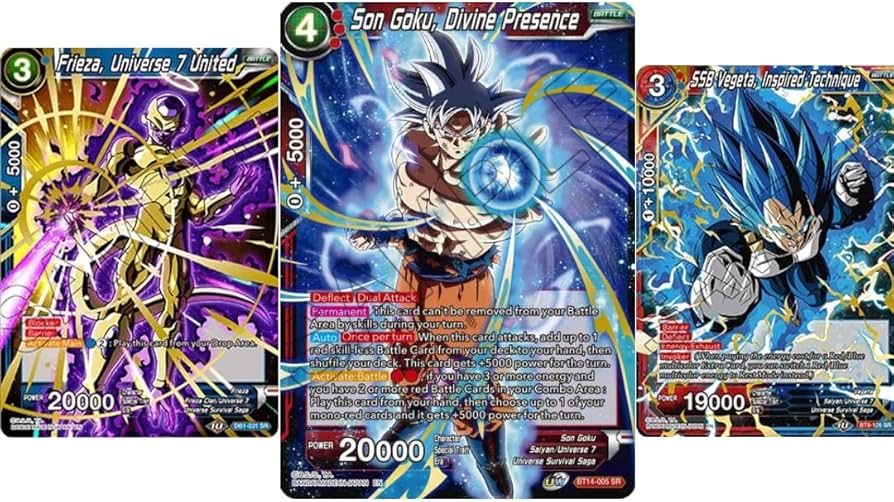 Amazon.com: kickzNkardz 3 Dragonball Super TCG Super Rare Cards
