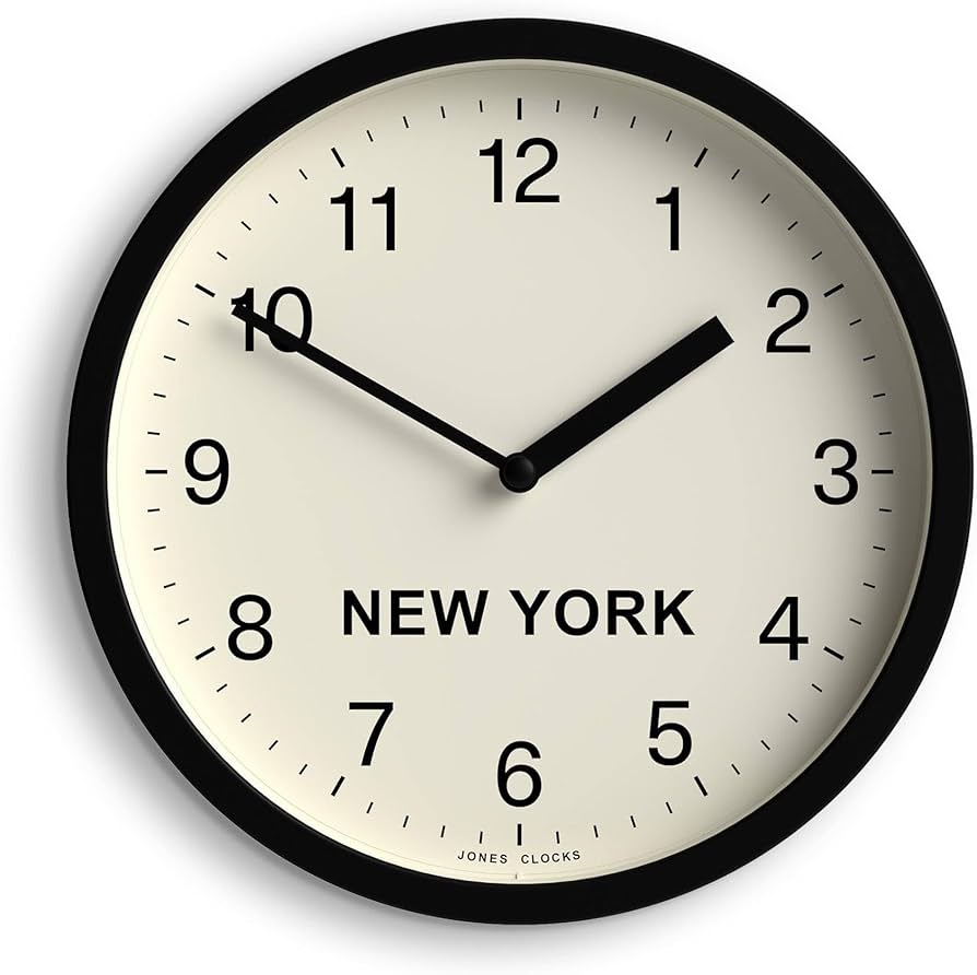 Amazon.com: JONES CLOCKS® New York Time Zone Wall Clock | Small