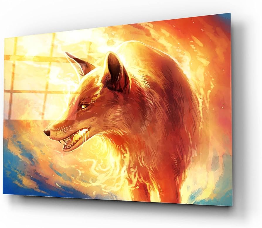 Amazon.com: Epic Art 'Fire Fox' by JoJoesArt, Acrylic Glass Wall
