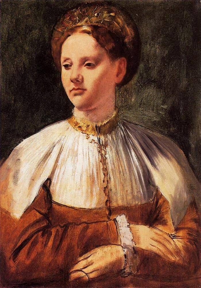 Amazon.co.jp: バッキアッカ後の若い女性の肖像画 3 枚 1859 年