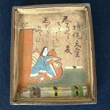 Amazon.co.jp: AE95 乾山 尾形乾山 百人一首 角皿 六歌撰 かるた