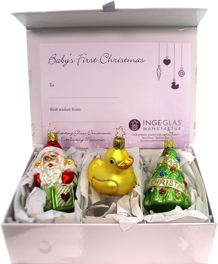 Amazon.co.jp: Inge Glas赤ちゃんの最初クリスマスDuckyツリーサンタ