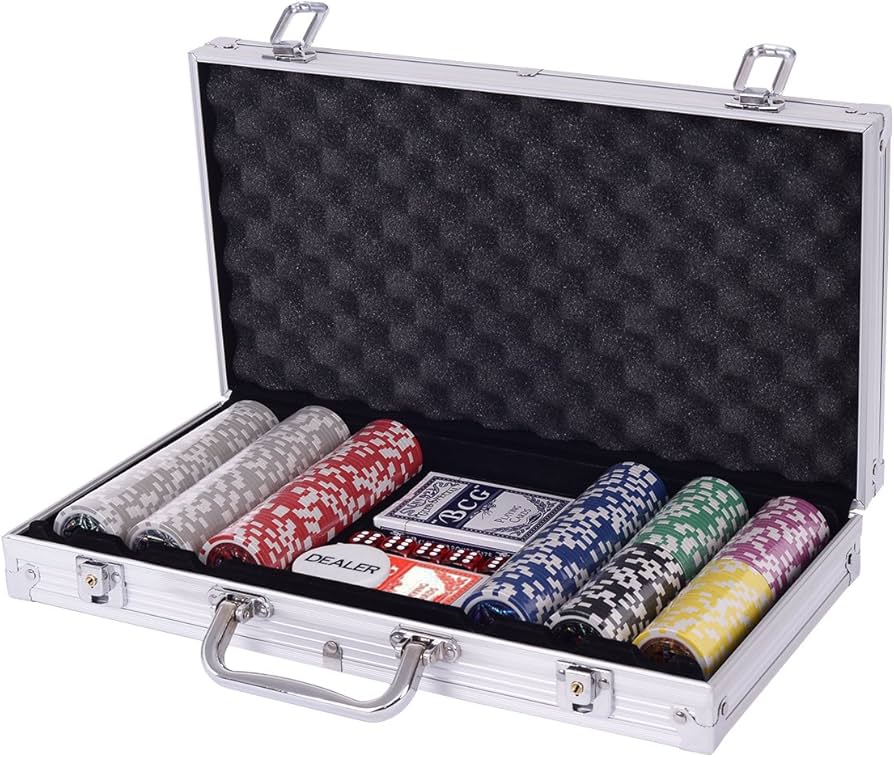 Amazon | COSTWAY ポーカーセット 数字入り 300枚チップ ポーカー