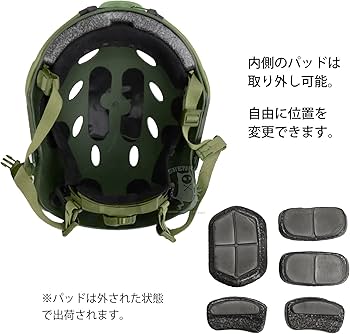 Amazon.co.jp: SHENKEL PJタイプ タクティカルヘルメット 4点式あご紐