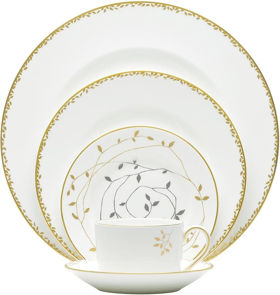 Amazon.com | Wedgwood Vera Wang Gilded Leaf 5-Piece Place Setting